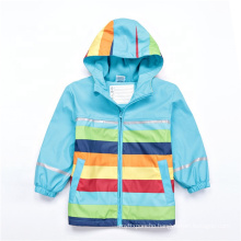 Sky blue fancy baby clothing kids pvc pu rainwear winter outdoor fleece